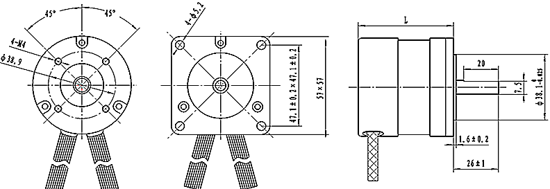 57mm Sintering Brushless DC Motor
